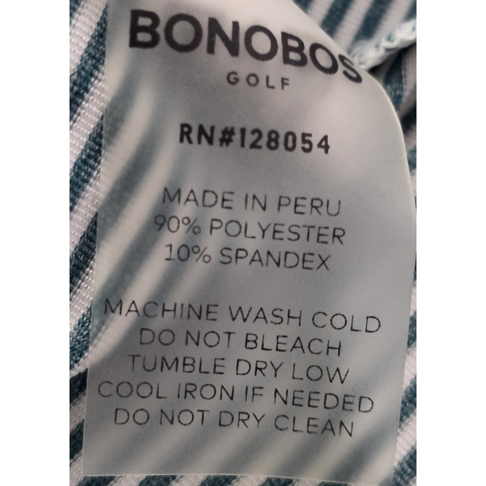 Bonobos Golf Mens Size XL Green Striped Short Sleeve Polo Shirt - Picture 6 of 11